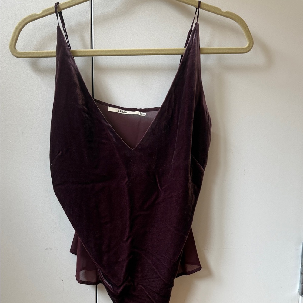 J Brand  Deep Purple Velvet Camisole